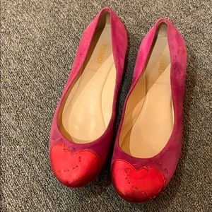 Fendi pink heart flats